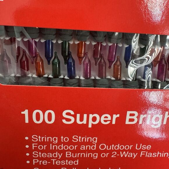 Set Of 2 Vintage The Christmas Collection 100 Super Bright Lights Clear Bulb New - Picture 3 of 6